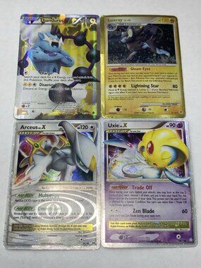Pokemon Card Lot Uxie Lv.X Arceus Lv.X Luxray Holo Thundurus Holo Played